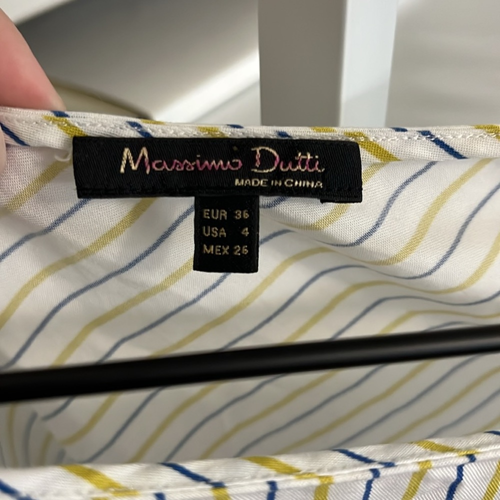 Massimo Dutti Striped Bell Sleeve Blouse Top - Picture 10 of 12